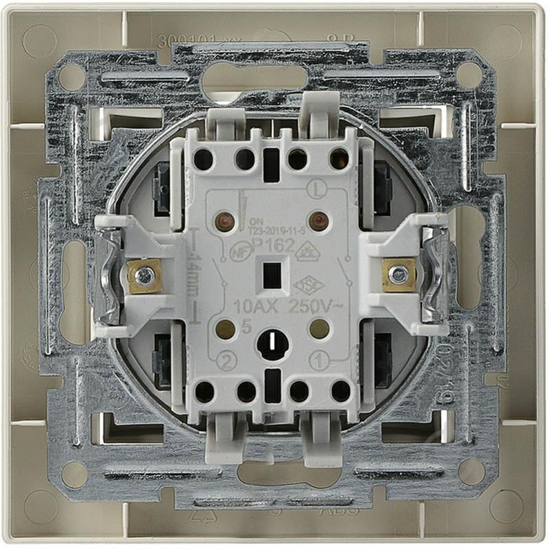 Вимикач двоклавішний Schneider Electric Asfora самозатискні контакти без підсвітки кремовий - фото 4