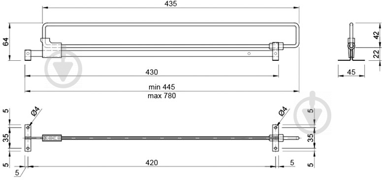 Микролифт Smart 52792 L=450 мм хром 1 - фото 2