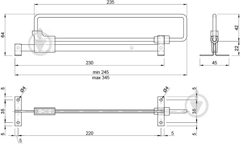 Микролифт Smart 52788 L=250 хром 1 - фото 2