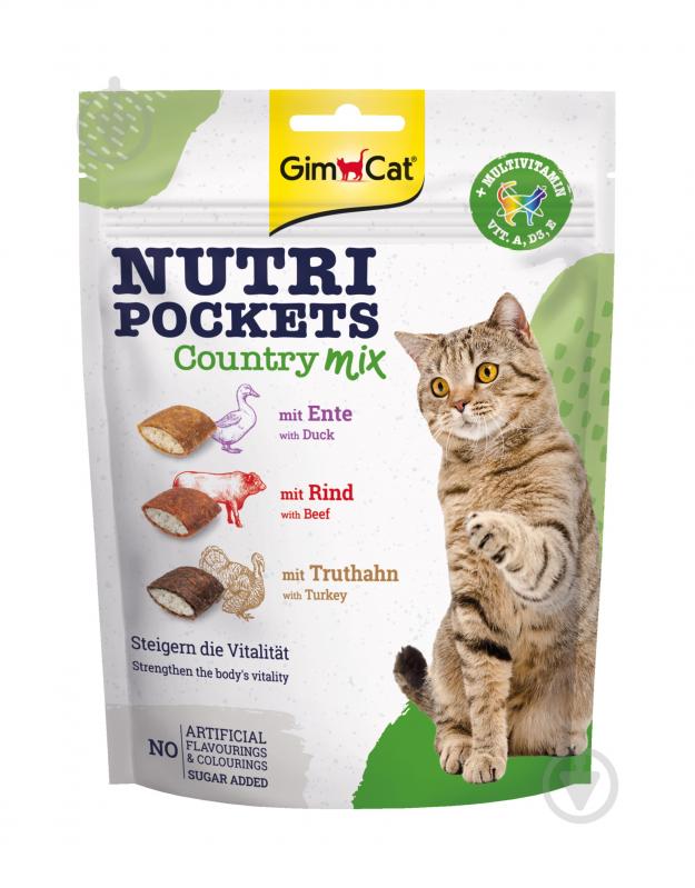 Ласощі GimCat Nutri Pockets Кантрі мікс, 150 г - фото 1