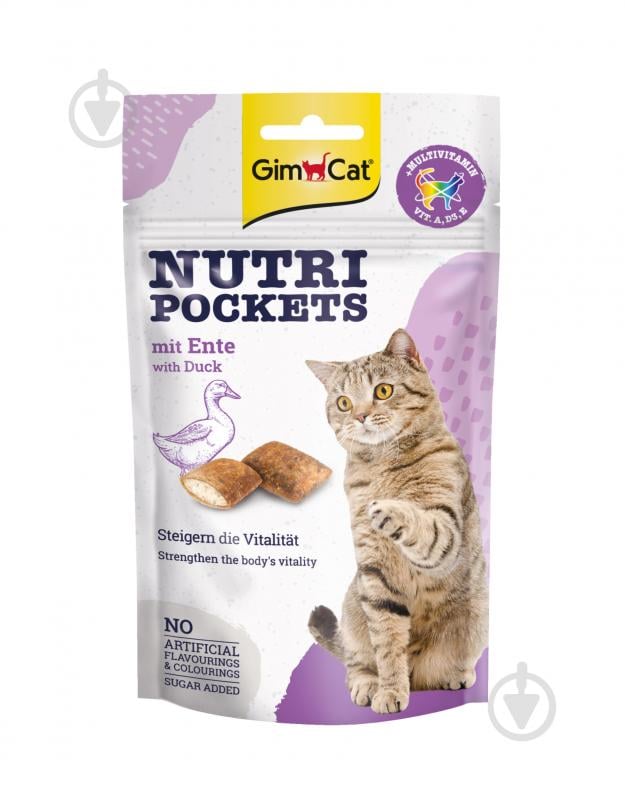 Ласощі GimCat Nutri Pockets Качка та мультивітамін, 60 г - фото 1