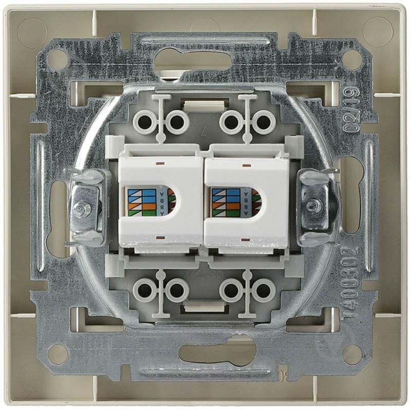 Розетка комп’ютерна подвійна Schneider Electric Asfora RJ45+RJ45 кремовий EPH4400123 - фото 4