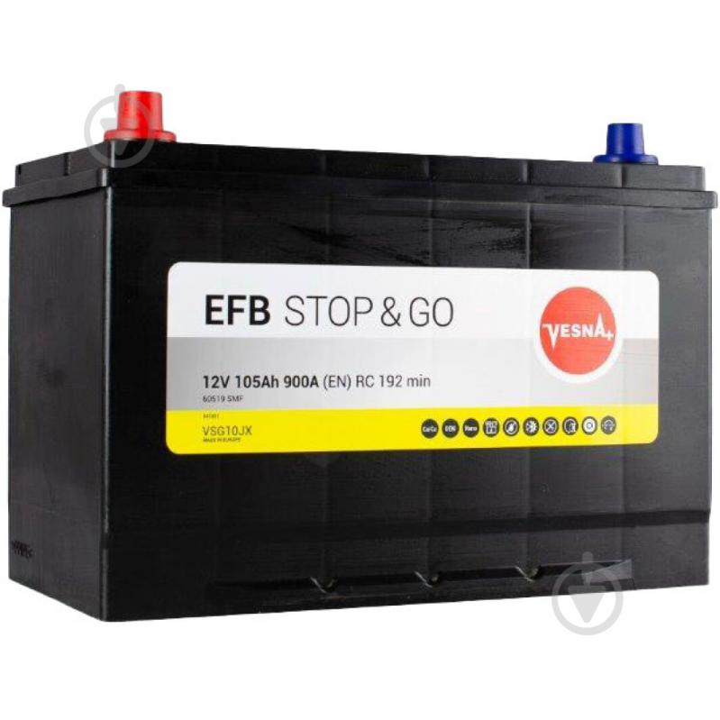 Акумулятор автомобільний Vesna Premium Stop&Go EFB 105Ah 900A 12V 313105 «+» ліворуч (313105) - фото 1