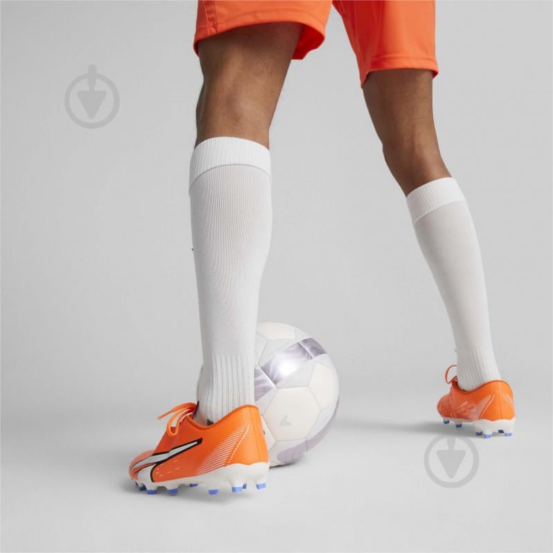 Бутси Puma ULTRA PLAY FG/AG ULTRA ORANGE-PUMA WHITE 10722401 р.41 помаранчевий - фото 9