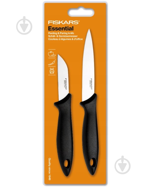 Набір ножів для чищення овочів Essential Small 2 шт. 1051834 Fiskars - фото 1