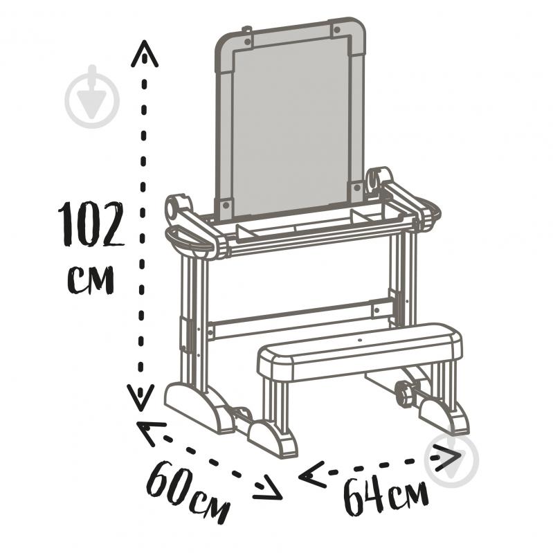 Парта-трансформер Smoby з мольбертом-дошкою 2 в 1 420304 бірюзовий - фото 4