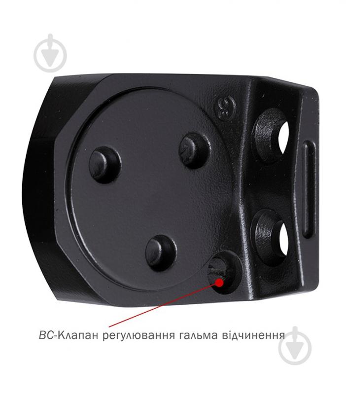 Доводчик дверной RYOBI D-2055V BC с ветровым тормозом черный 100 кг - фото 4