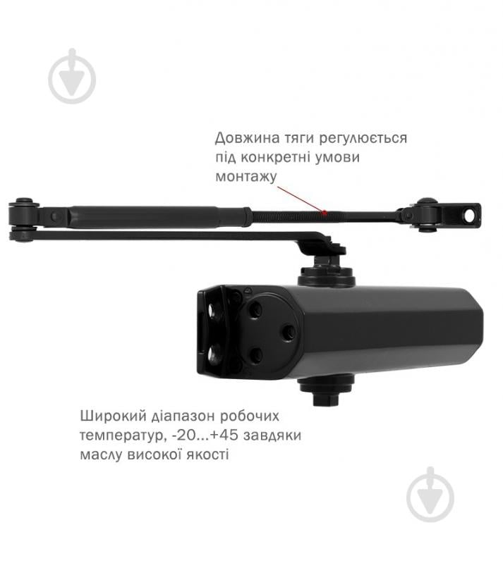 Доводчик дверной RYOBI D-1504 черный 80 кг - фото 3