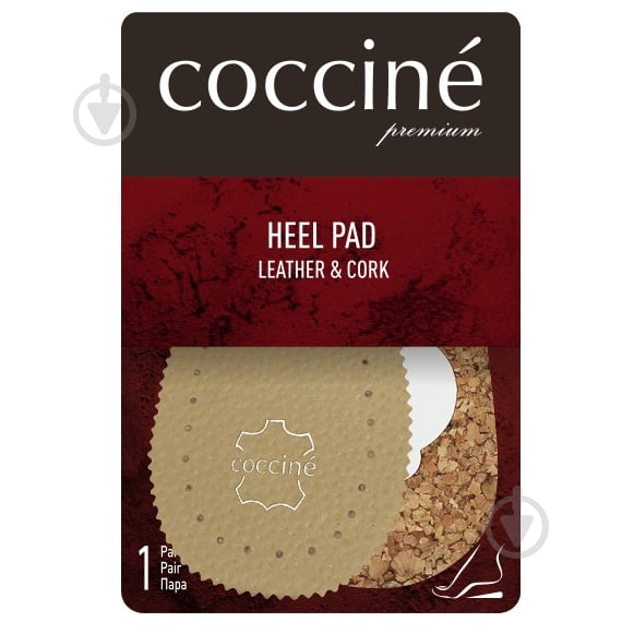 Підп'яточник HEEL PAD LEATHER&CORK S (1) COCCINE р.35-36-37 бежевий - фото 1