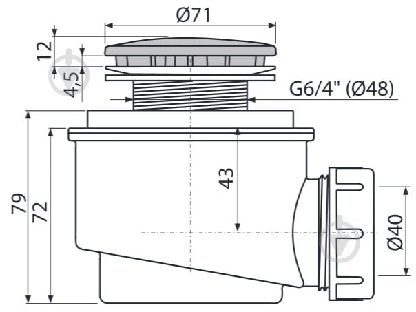 Сифон для поддона Alca Plast хромированный A47CR d50 - фото 5