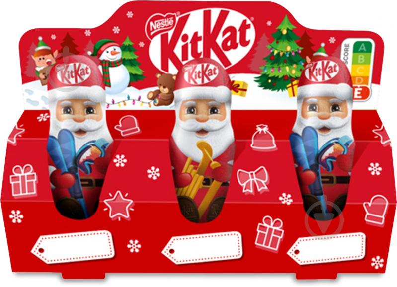 Шоколадные фигурки Kitkat из молочного шоколада с пшеничными криспами 3х17г - фото 1