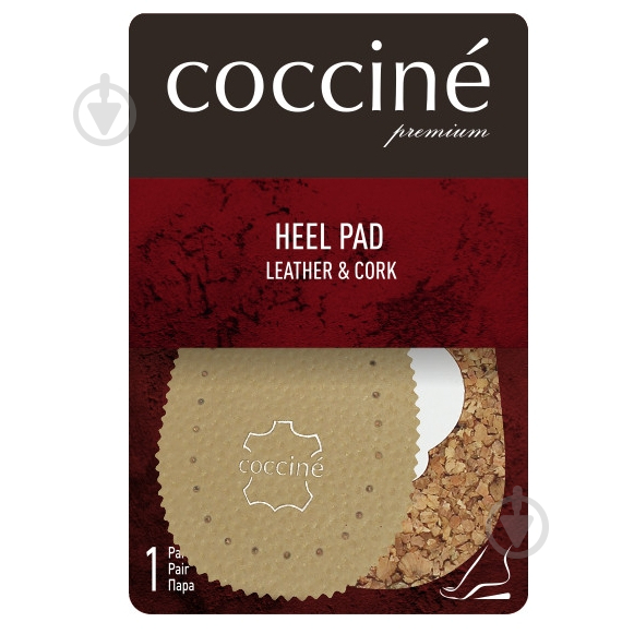 Підп'яточник HEEL PAD LEATHER&CORK L (3) COCCINE р.41-42-43 бежевий - фото 1