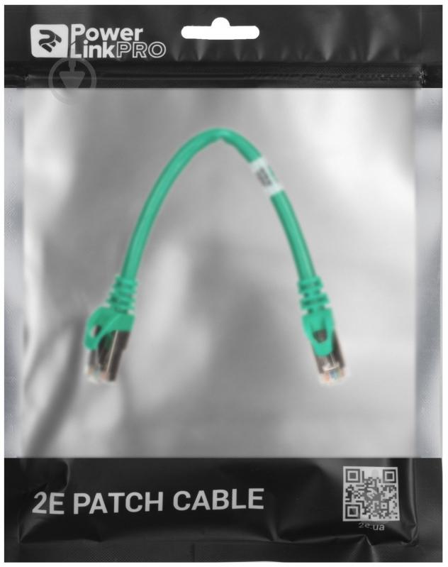 Патч-корд 2E Cat 6 S-FTP RJ45 4Х2 27AWG 7/0.14 Cu 2E-PC6SFTPCOP-020GRN 0,2 м зеленый - фото 3