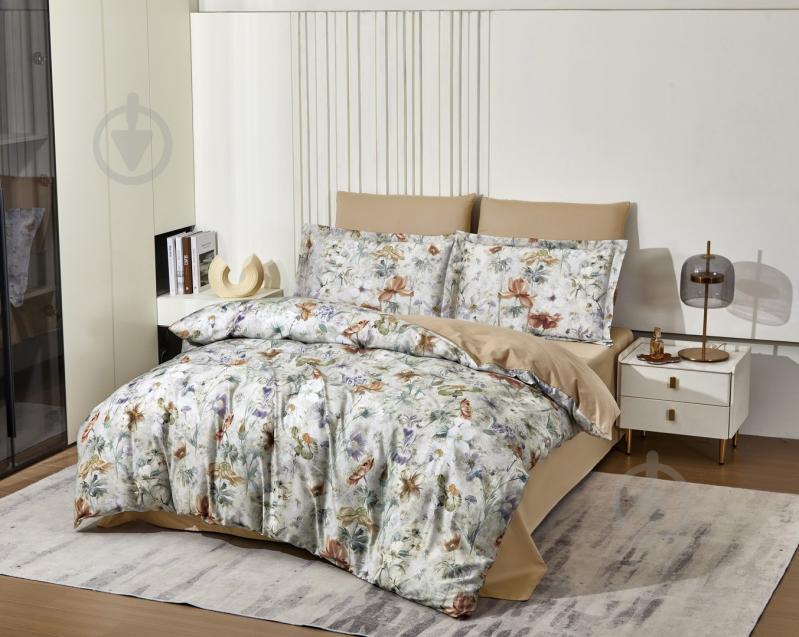 Комплект постільної білизни L1183 євро бежевий/мульті Word of Dream - фото 1 Комплект постільної білизни L1183 євро бежевий/мульті Word of Dream - фото 1