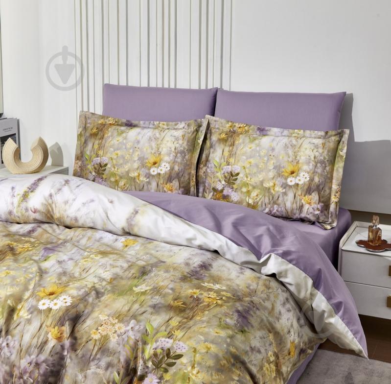 Комплект постельного белья L1830 евро фиолетовый/мульти Word of Dream - фото 2