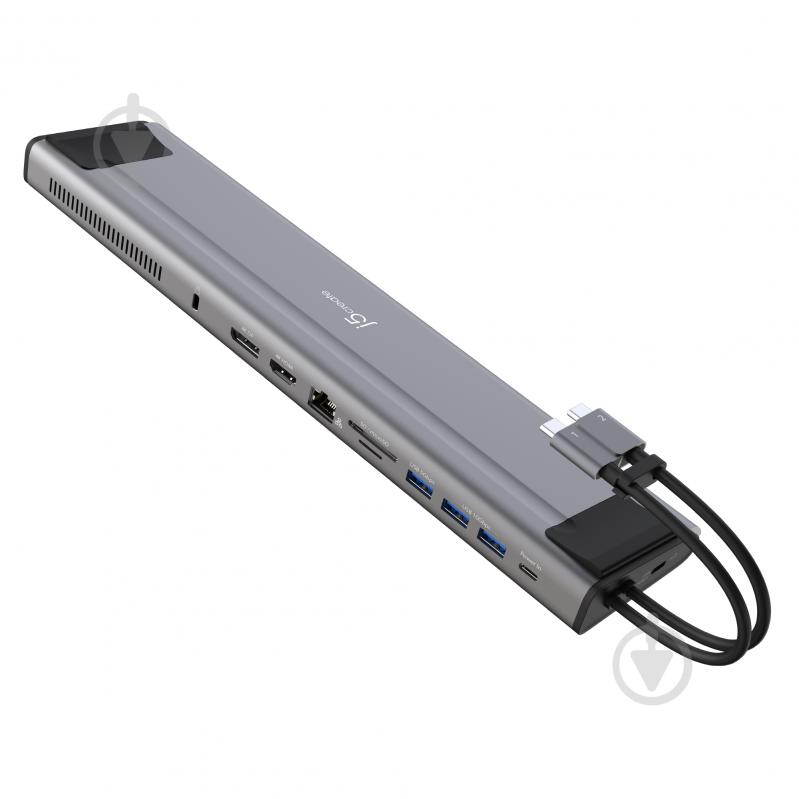 Док-станция J5Create USB-C 10Gbps, 12-в-1 dark grey (JCD552-N) - фото 1