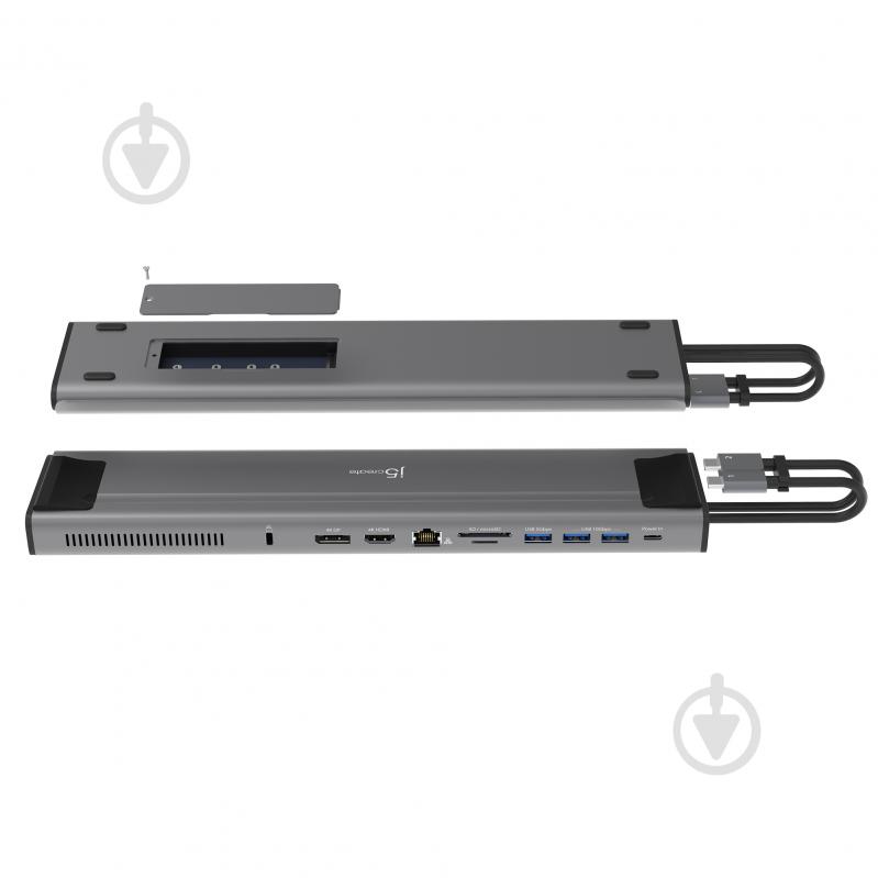 Док-станция J5Create USB-C 10Gbps, 12-в-1 dark grey (JCD552-N) - фото 2