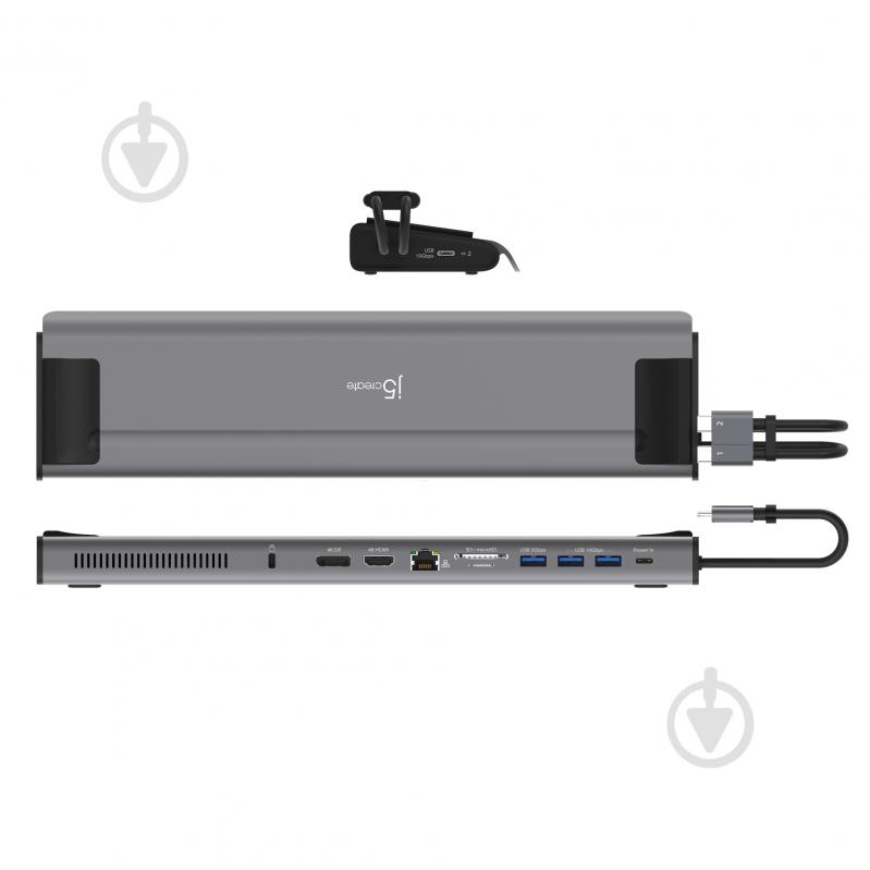 Док-станция J5Create USB-C 10Gbps, 12-в-1 dark grey (JCD552-N) - фото 3