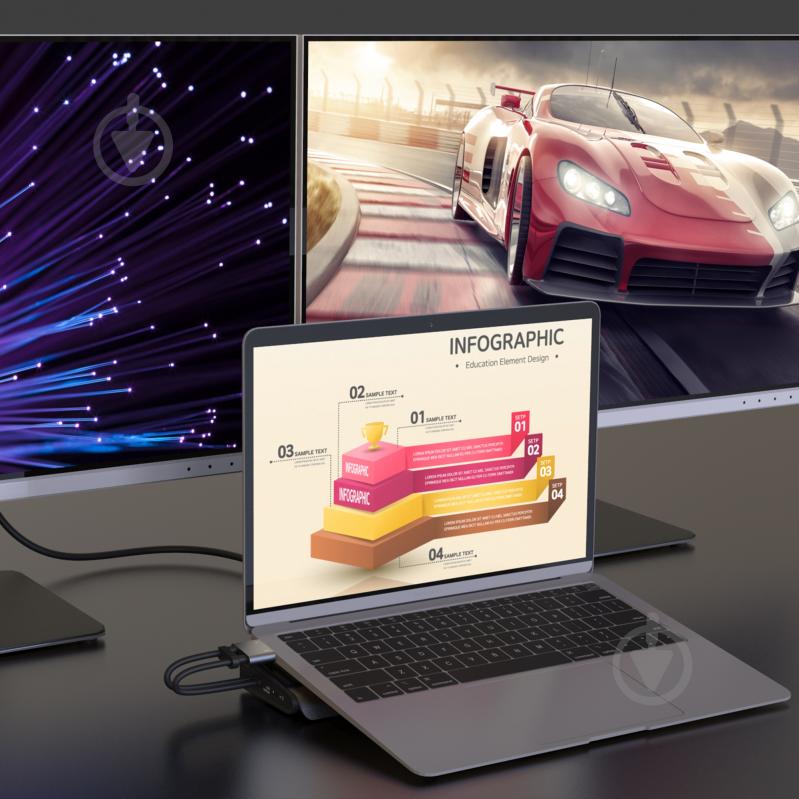 Док-станция J5Create USB-C 10Gbps, 12-в-1 dark grey (JCD552-N) - фото 5