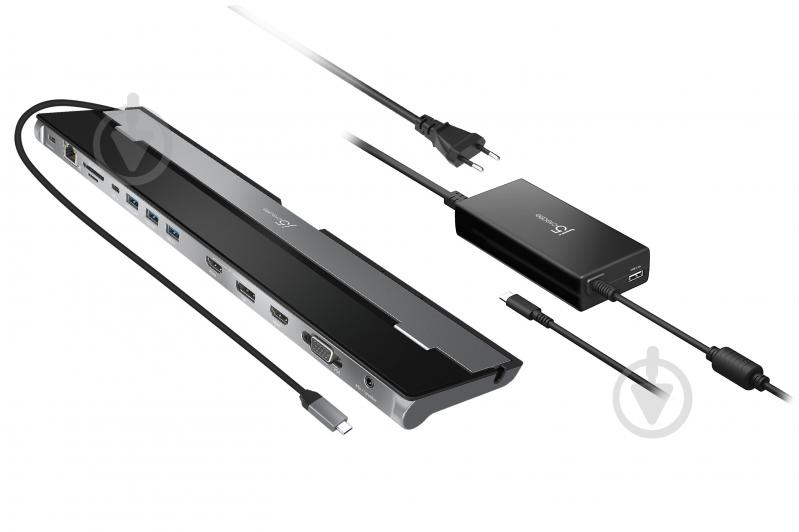 Док-станция J5Create USB-C 10-в-1 dark grey (JCD543P-EN) - фото 1