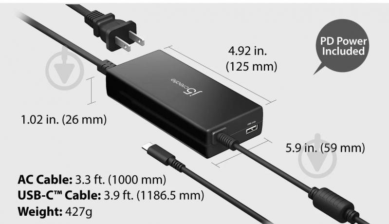 Док-станция J5Create USB-C 10-в-1 dark grey (JCD543P-EN) - фото 10