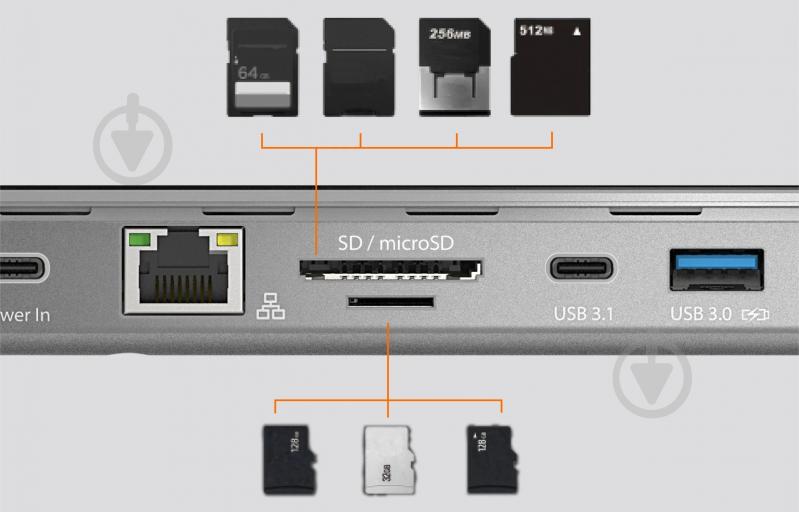 Док-станция J5Create USB-C 10-в-1 dark grey (JCD543P-EN) - фото 7