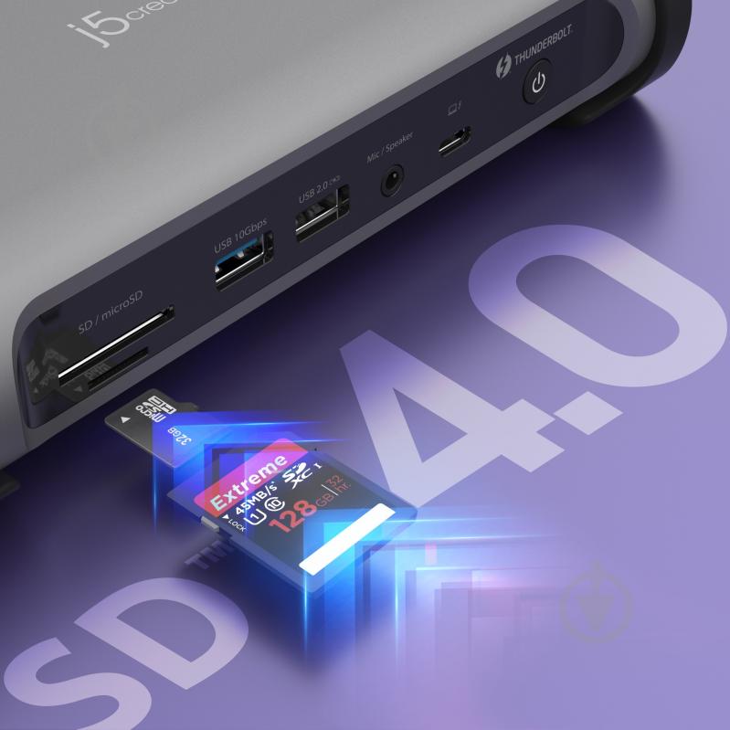 Док-станція J5Create USB-C 15-в-1 dark grey (JTD568-EN) - фото 9