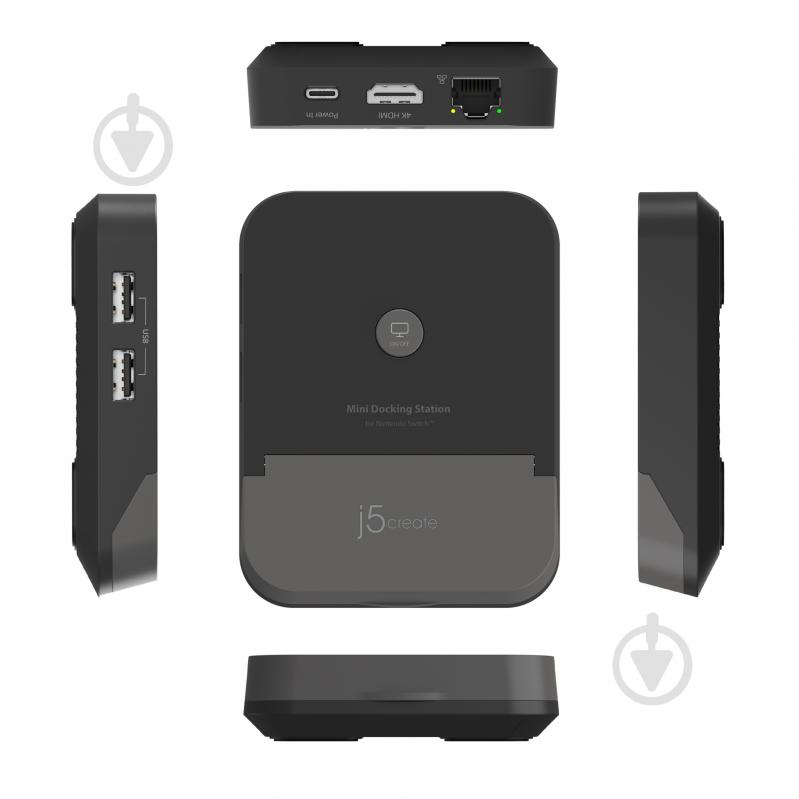 Док-станция J5Create Nintendo Switch (HDMI/PD/USB-A/USB-C/LAN) black (JCD620-N) - фото 4