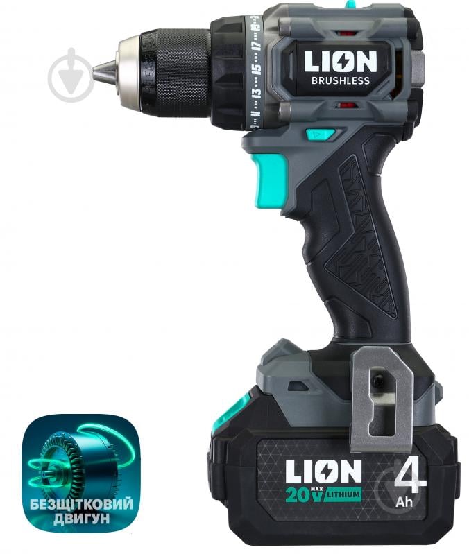 Шуруповерт акумуляторний LION BD2-20BL-60NM - фото 4 Шуруповерт акумуляторний LION BD2-20BL-60NM - фото 4