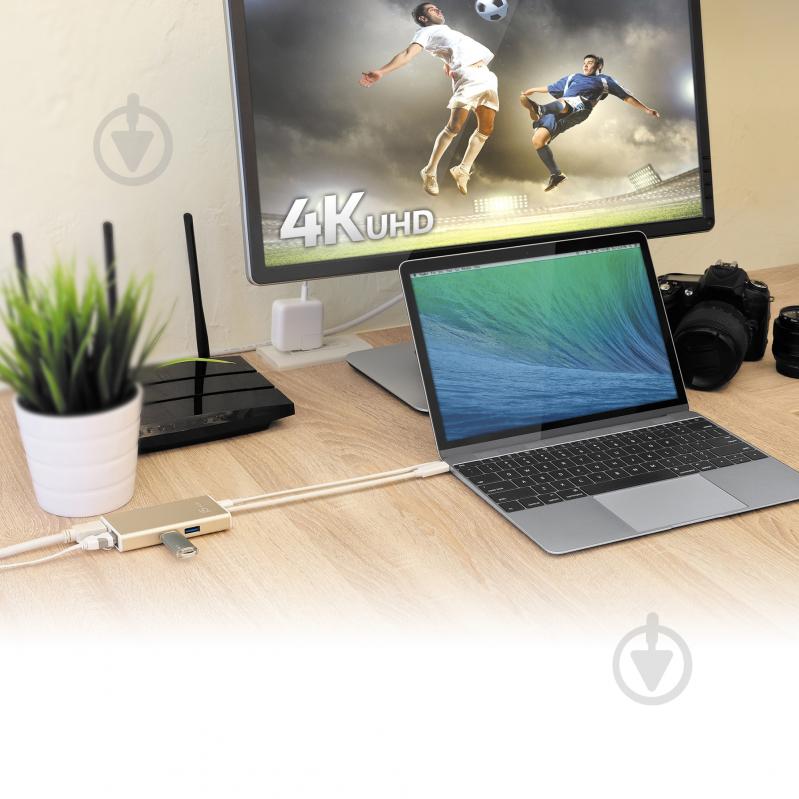 Док-станция J5Create USB-C 5-в-1 (хаб/HDMI/PD/LAN) silver (JCA374-N) - фото 8