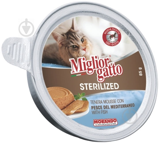 Корм Morando MigliorGatto Sterilized мус з середземноморською рибою 85 г - фото 1