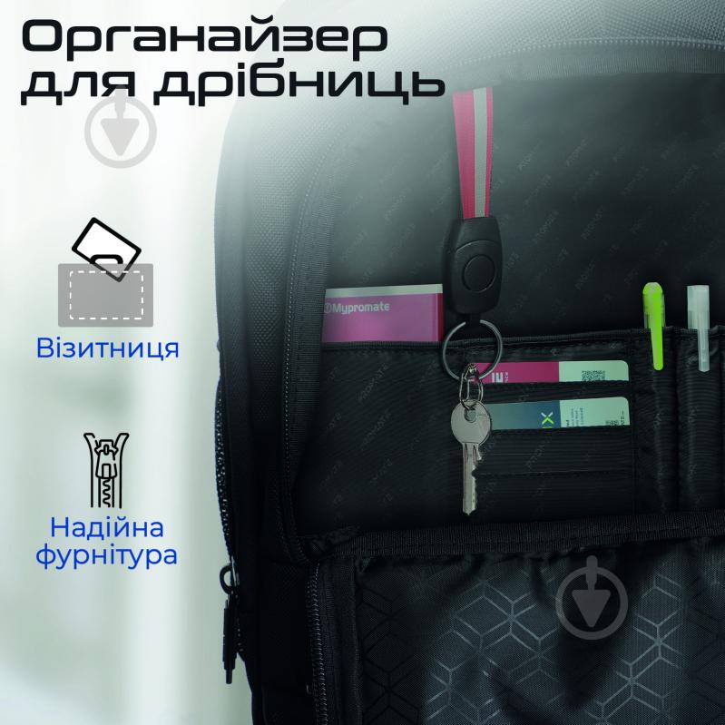 Рюкзак для ноутбука Promate 15.6" black (crampack-tr) - фото 8