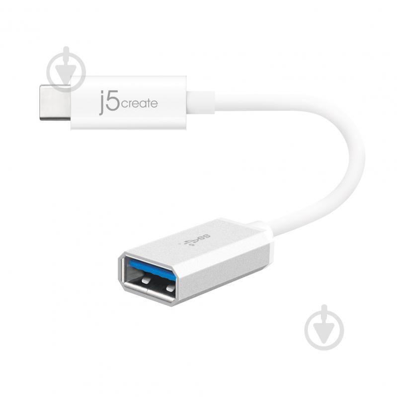 USB-адаптер J5Create OTG USB 3.1, USB-C/USB-A 0,1 м white (JUCX05-N) - фото 1 USB-адаптер J5Create OTG USB 3.1, USB-C/USB-A 0,1 м white (JUCX05-N) - фото 1