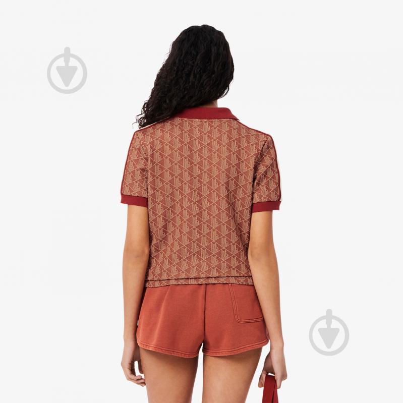 Поло Lacoste Slim Fit Monogram DF3364GTI р.36 бордовый - фото 2