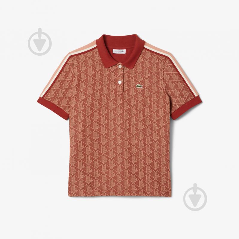 Поло Lacoste Slim Fit Monogram DF3364GTI р.36 бордовый - фото 5