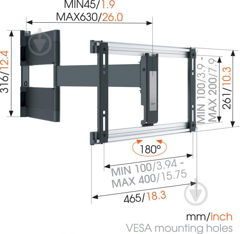 Кронштейн настенный Vogels THIN 546 OLED (6389364) - фото 6