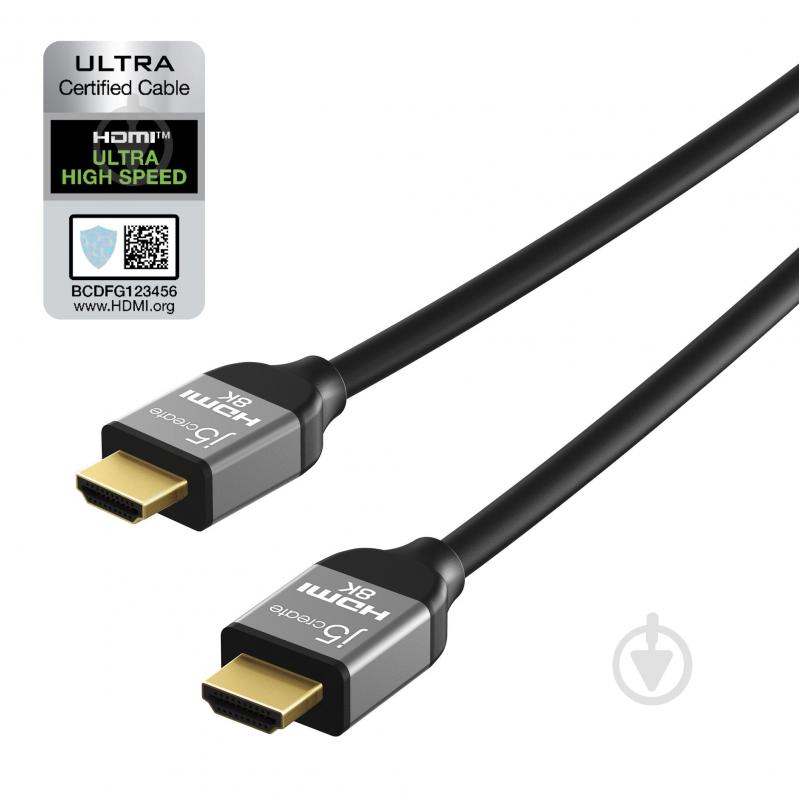 Кабель J5Create HDMI V.2.1, 8К 60Гц 2 м black (JDC53-N) - фото 2