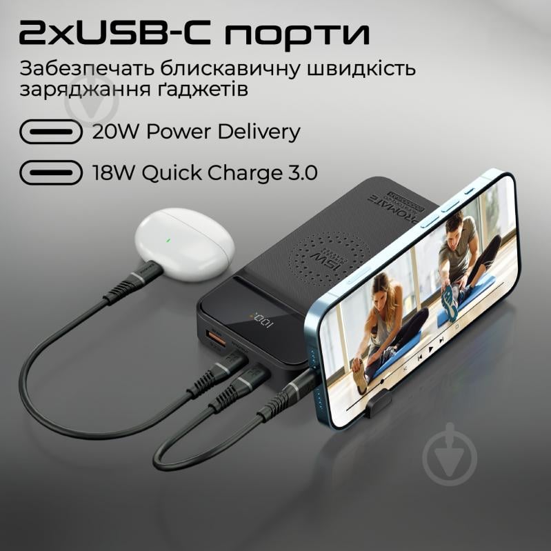 Повербанк Promate 20000 mAh black (auratorq-20.black) AuraTorq-20 - фото 4