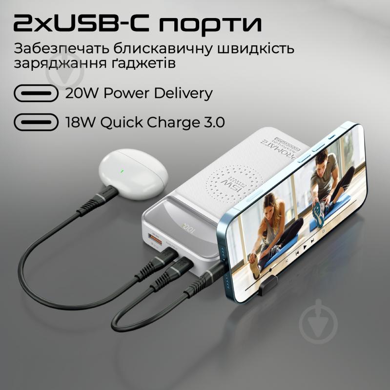 Повербанк Promate 20000 mAh white (auratorq-20.white) AuraTorq-20 - фото 4