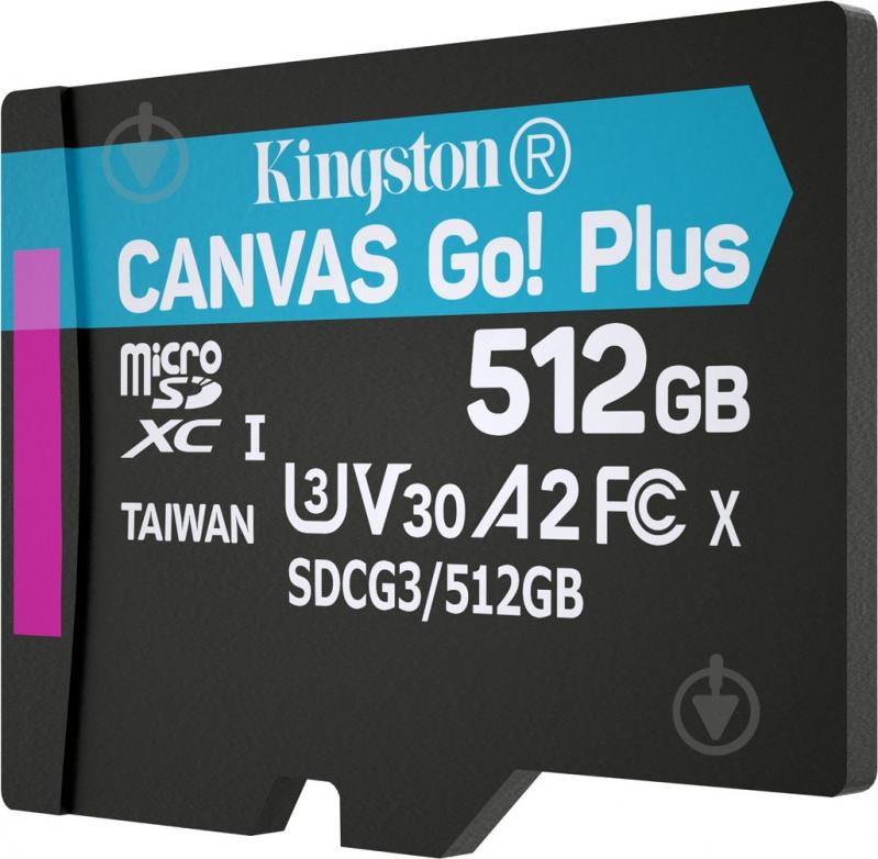 Карта памяти Kingston microSDXC 512 ГБ UHS-I Class 3 (U3) (SDCG3/512GBSP) - фото 1