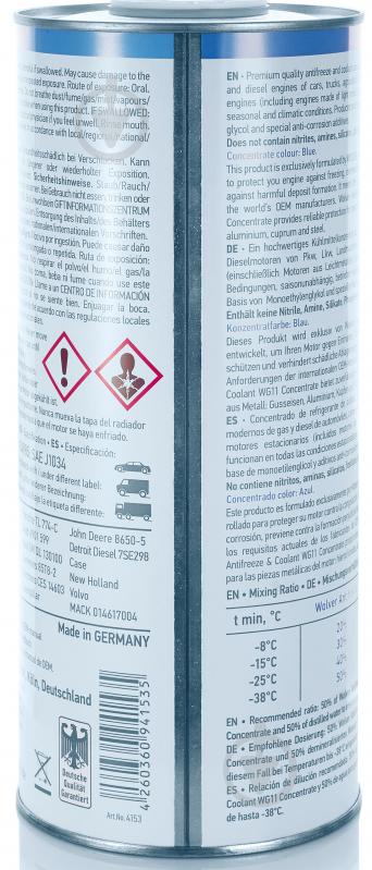 Антифриз Wolver G11 от -80 до +120 концентрат 1,5 л голубой (13142) - фото 3 Антифриз Wolver G11 от -80 до +120 концентрат 1,5 л голубой (13142) - фото 3
