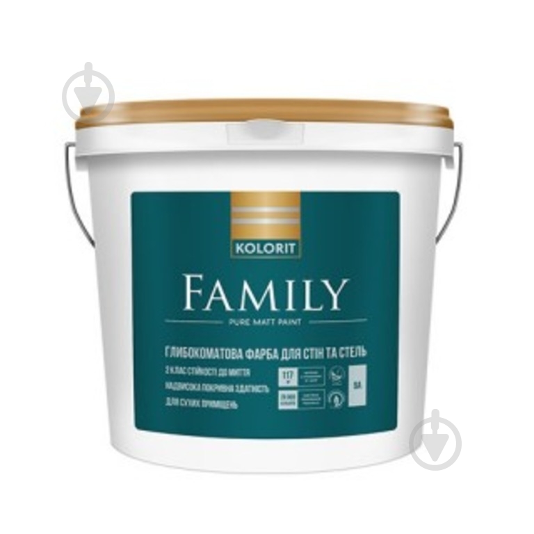 Краска акрилатная с колорированием водоэмульсионная Kolorit Family мат TVT 1915 4,5 л 6 824 кг - фото 2 Краска акрилатная с колорированием водоэмульсионная Kolorit Family мат TVT 1915 4,5 л 6 824 кг - фото 2