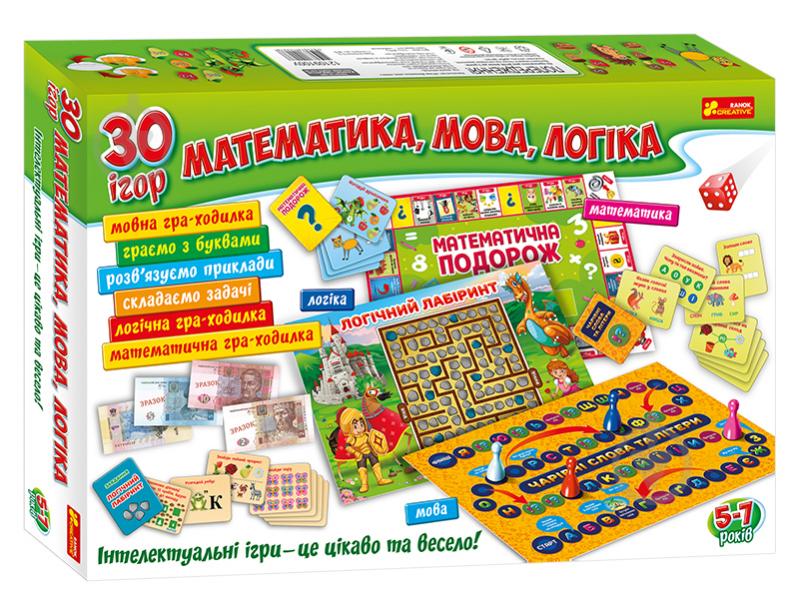 Розвивальний набір Ranok Creative 30 ігор. Математика. Мова. Логіка 309302 - фото 1