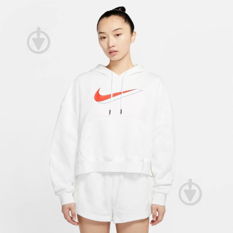 Джемпер Nike W NSW ICN CLSH FLC HOODIE FT CU5108-100 р. XL белый - фото 4