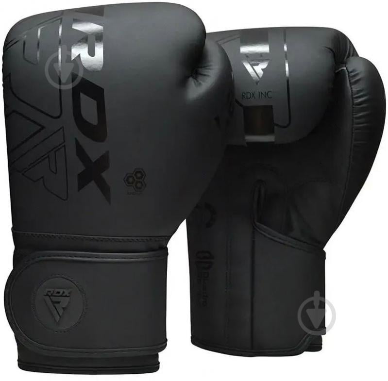 Боксерские перчатки RDX BGR-F6MB р. 16 черный - фото 1