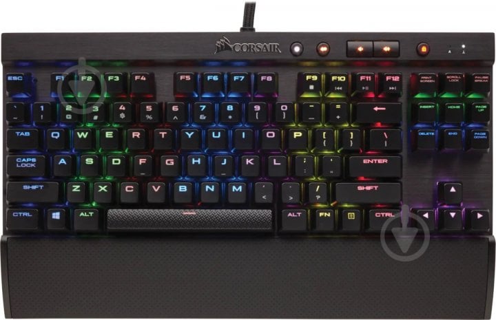 Клавиатура игровая Corsair (CH-9110014-RU) K65 RGB Cherry MX Red USB black - фото 1