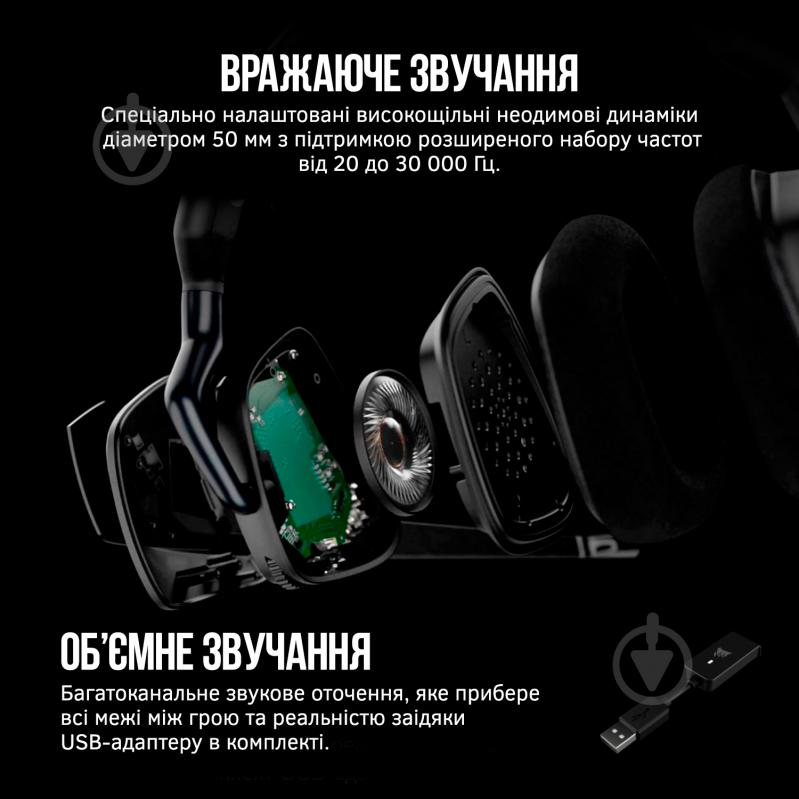 Гарнитура игровая Corsair black (CA-9011205-EU) - фото 4