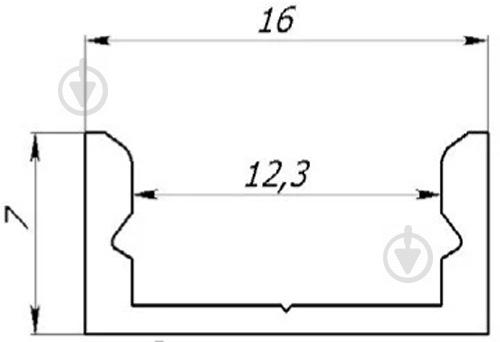 Комплект до LED-стрічки LP профіль+розсіювач ЛП7-РМ 100 см - фото 2