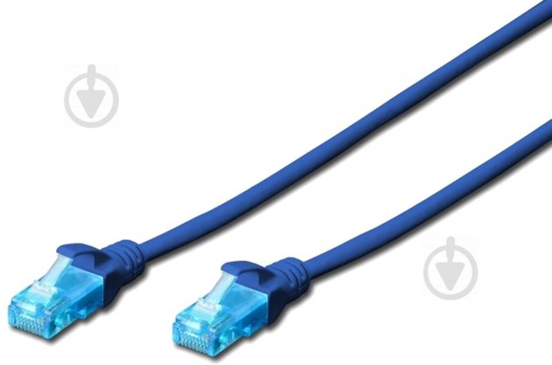 Патч-корд Digitus DK - 1512 - 005/B Cat 5e / RJ45 / 26AWG 0,5 м синій - фото 1