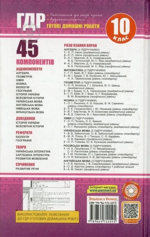 Книга «Готові домашні роботи 10 клас. Аудіо+CD. 1 том» 978-966-471-154-5 - фото 2 Книга «Готові домашні роботи 10 клас. Аудіо+CD. 1 том» 978-966-471-154-5 - фото 2